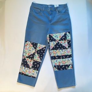 Style & Co vintage classic patchwork mom jean in petite